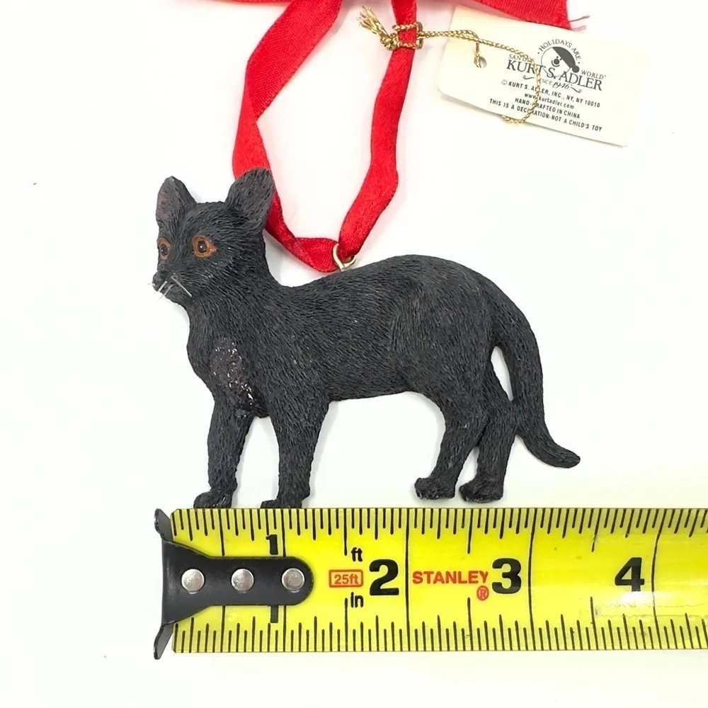 Kurt Adler Black Cat Ornament Hanging Figurine Christmas Holiday W7001 NEW